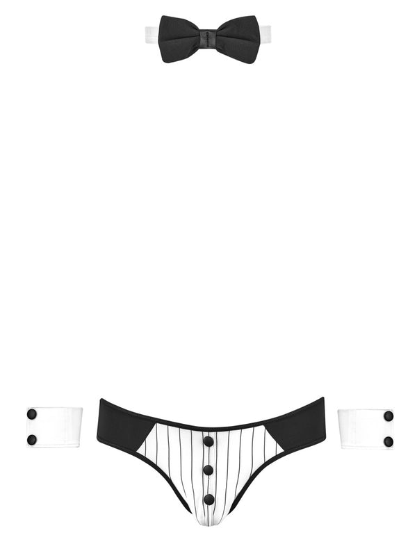 Schwarzes Herren-Set mit Jockslip, Manschetten und Fliege von Svenjoyment – Ansicht 6