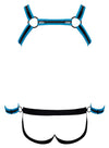 Schwarzes Herren-Set mit Brustharness, Jock und Handfesseln in Neopren-Optik von Svenjoyment BONDAGE – Ansicht 7