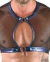 Schwarzes Herren-Set mit Kurz-Top, Pants und Handfesseln in Netz-Optik von Svenjoyment Bondage – Ansicht 5