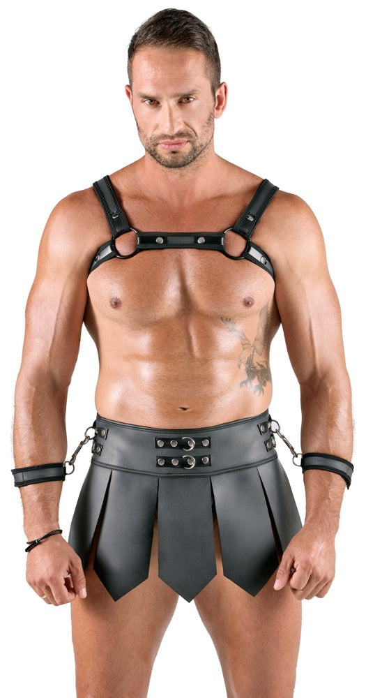 Schwarzes markantes Bondage Set im fesselnden Gladiatoren Look von Svenjoyment – Ansicht 2