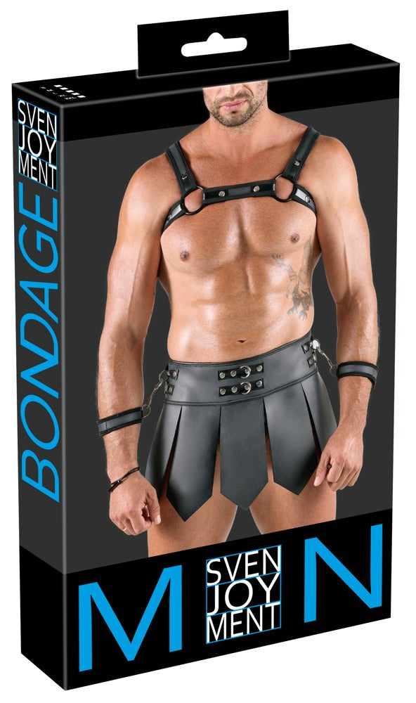 Schwarzes markantes Bondage Set im fesselnden Gladiatoren Look von Svenjoyment