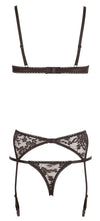 Schwarzes Set aus Hebe, Riostring ouvert und Strapsgurt aus Spitze von Cottelli – Ansicht 5