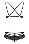 Schwarzes BH- und String-Set ganz aus Spitze von Obsessive – Ansicht 8