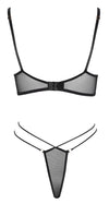 Schwarzes BH- und Riostring-Set aus Powernet mit Stickerei-Applikationen von Cottelli – Ansicht 5