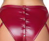 Rotes Set aus Bralette und Straps-Slip im Mattlook mit Spitze und Fesselriemen von Cottelli BONDAGE – Ansicht 5