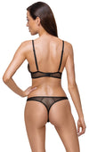 Schwarzes BH- und Riostring-Set aus Feinnetz mit Goldschimmer von Cottelli – Ansicht 5