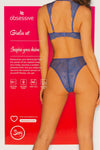 Royalblaues Set Giselia aus Spitze und Powernet von Obsessive – Ansicht 6
