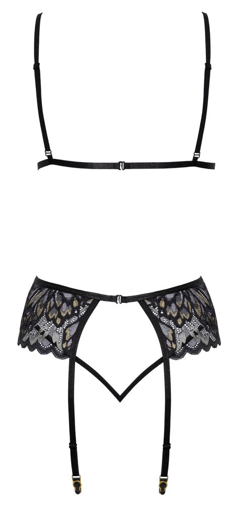 Schwarzes verführerisches BH Set mit eleganter Effektspitze von kissable – Ansicht 5