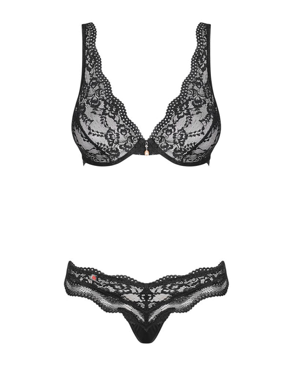Schwarzes Set Luvae mit Soft-BH und String als eleganter Klassiker von Obsessive – Ansicht 6