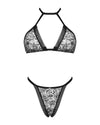 Set Xenita im Animal-Print mit schwarzem Spitzenbesatz, Soft-BH und String von Obsessive – Ansicht 3