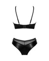 Schwarzes 2-teiliges Set Norides im Wetlook mit Bügel-BH und Slip von Obsessive – Ansicht 4