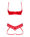 Rotes Ouvert-Set Ingridia mit gepolsterter Bügel-Hebe und String von Obsessive – Ansicht 3