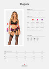 Schwarzes 3-teiliges Straps-Set Chemeris aus Stretchtüll und Effektspitze von Obsessive – Ansicht 3