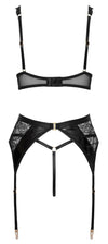 Schwarzes verführerisches Straps Set mit Lack und Spitze von Cottelli LINGERIE – Ansicht 7