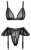 Schwarzes verführerisches Set mit Spitze und Wetlook Akzenten von Cottelli LINGERIE – Ansicht 6