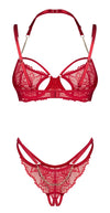 Rotes Set Matildea mit Bügel-BH und Riostring ouvert und Kettchen von Obsessive – Ansicht 5