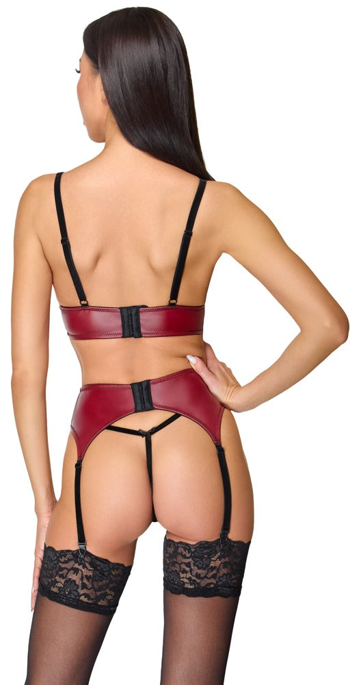 Rotes verführerisches Ouvert Lingerie Set mit sinnlichen Perlenketten von Cottelli LINGERIE – Ansicht 3