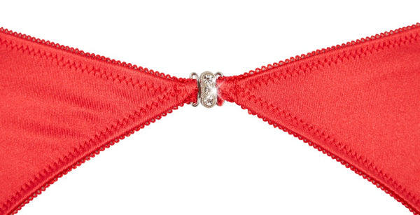 Rotes 3-teiliges Set aus Hebe, Strapshalter und String von Cottelli – Ansicht 7