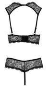 Schwarze Hebe und String aus Spitze mit wattierten Cups von Cottelli – Ansicht 7