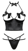 Schwarzes Hebe-Set mit Schleifenverzierung und String von Obsessive – Ansicht 3