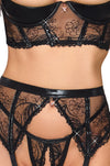 Schwarzes funkelndes Straps Set mit busenfreier Hebe von Cottelli LINGERIE – Ansicht 4