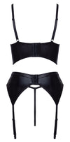 Schwarzes funkelndes Straps Set mit busenfreier Hebe von Cottelli LINGERIE – Ansicht 6
