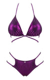 Lilafarbener Bikini Balitta im schillernden Glanzlook mit Neckholder von Obsessive – Ansicht 6