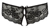 Schwarzer Slip aus Blütenspitze mit schleifenverzierten Cut-Outs von Cottelli – Ansicht 4