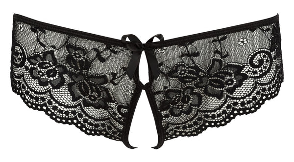 Schwarzer Slip aus Blütenspitze mit schleifenverzierten Cut-Outs von Cottelli – Ansicht 4