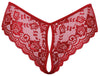 Roter Slip ouvert aus Blütenspitze mit Cut-out und Satinband-Schnürung von Cottelli – Ansicht 5