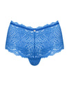 Blaue Llia Shorties aus Spitze mit glänzendem Ornament von Obsessive – Ansicht 3