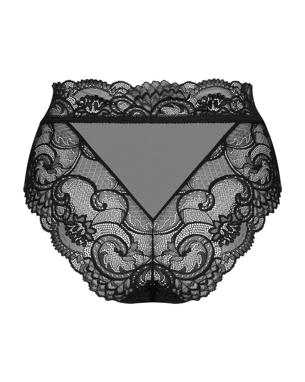 Schwarze Panties Elizenes in String-Optik aus transparenter Spitze von Obsessive – Ansicht 4