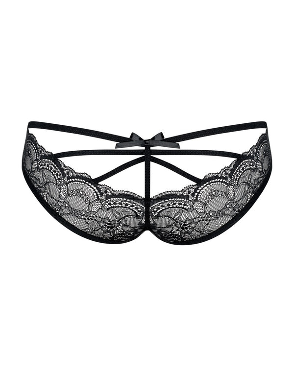 Schwarzer Slip Frivolla aus zarter Spitze von Obsessive – Ansicht 4