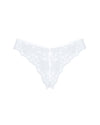 Weißer String Heavenlly aus Stretchtüll mit Blütenspitze im Brazilian-Schnitt von Obsessive – Ansicht 4