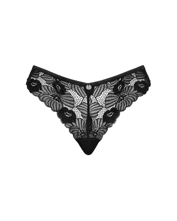 Schwarzer Riostring Serena Love aus Floralspitze von Obsessive – Ansicht 3