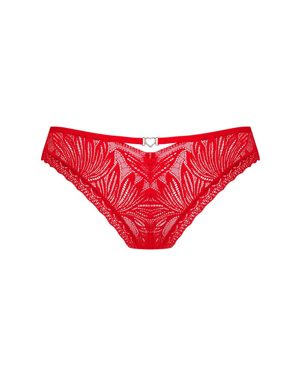 Rote Panties Chilisa aus zarter Blütenspitze von Obsessive – Ansicht 4
