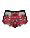 Rotes elegantes Shorts Höschen mit feiner floraler Spitze von Obsessive – Ansicht 3