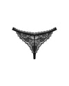 Schwarzer String Maderris im Material-Mix mit Netz hinten von Obsessive – Ansicht 4