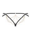 Schwarzer Tanga Pantheria aus Mesh mit Kette von Obsessive – Ansicht 4