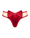 Roter Tanga Rubinesa aus zartem Satin in raffinierter Materialkombination von Obsessive – Ansicht 3