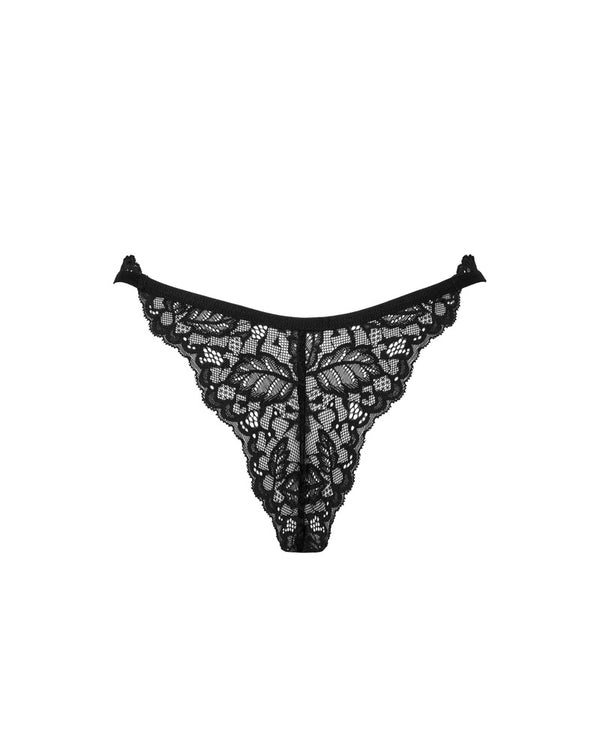 Schwarzer Riostring Bellastia aus Blütenspitze mit Schmuckelement von Obsessive – Ansicht 4