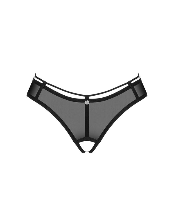 Schwarzer transparenter String Roxelia mit po-betonendem Schnitt von Obsessive – Ansicht 3