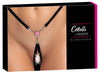 Schwarzer glamouröser String Ouvert mit funkelnden Schmucksteinen von Cottelli LINGERIE