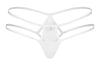 Weißer String Arrowel mit bestickter Spitze und Schmuckdetail von Obsessive – Ansicht 4