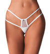 Weißer String Arrowel mit bestickter Spitze und Schmuckdetail von Obsessive