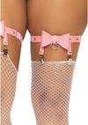Pinkes aufreizendes Strumpfband Set mit romantischem Herzdetail von Leg Avenue – Ansicht 2