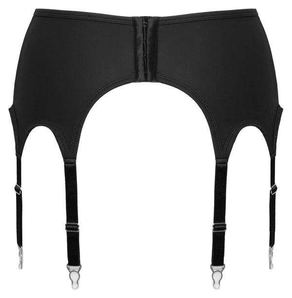 Schwarzer 11 cm hoher Strapsgurt im Mattlook mit Metalldetails und 8 Strumpfhaltern von Cottelli – Ansicht 7