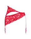 Roter Strapsgurt Atenica aus Spitze mit asymmetrischem Cut-out von Obsessive – Ansicht 3