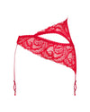 Roter Strapsgurt Atenica aus Spitze mit asymmetrischem Cut-out von Obsessive – Ansicht 4