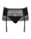 Schwarzer breiter Strapsgurt Miamor aus Stretchstoff und Spitze von Obsessive – Ansicht 7